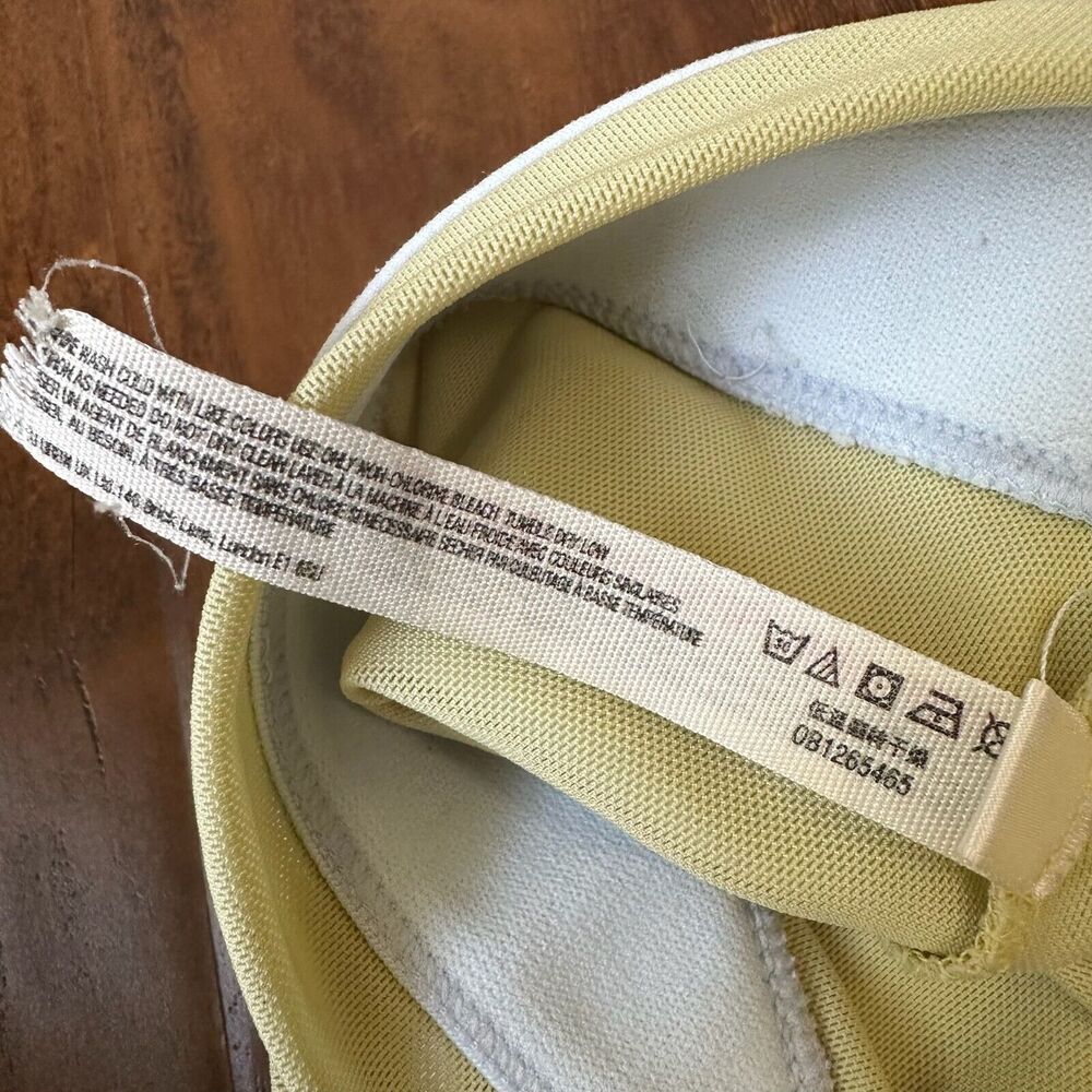 Free People Two-Tone White and Pale Yellow Racerback Sports Bra - Picture 9 of 10